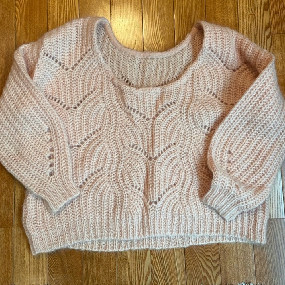 Sezane Pink Knit Sweater View 5